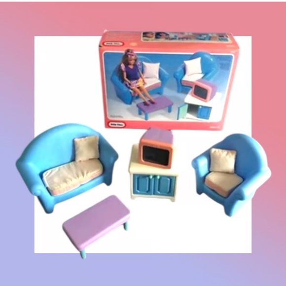 Vintage Little Tikes Barbie Just My Size 📺 Living Room - Picture 3 of 16